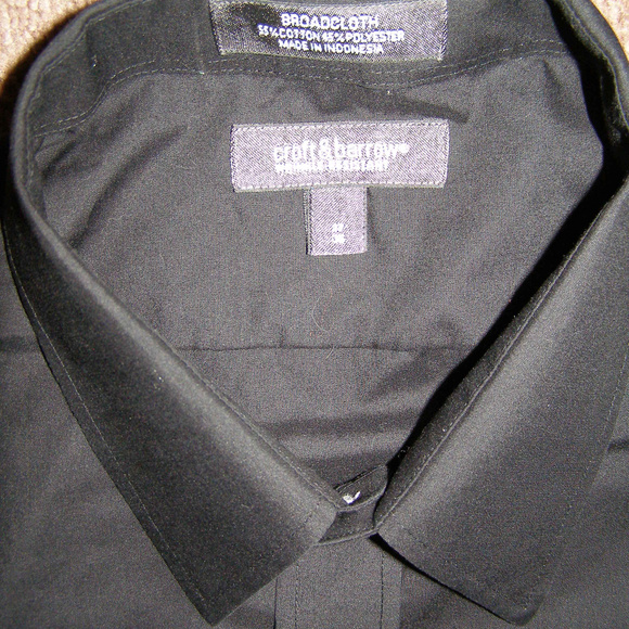 New Men's Croft & Barrow black dress shirt 17 Neck - Picture 3 of 8